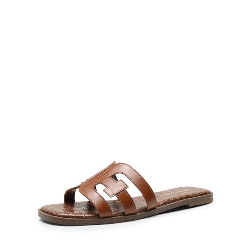DREAM PAIRS Women's Slip-on Slides Open Toe Dressy Flat Slide Sandals Fashion Classic Summer Beac... | Amazon (US)