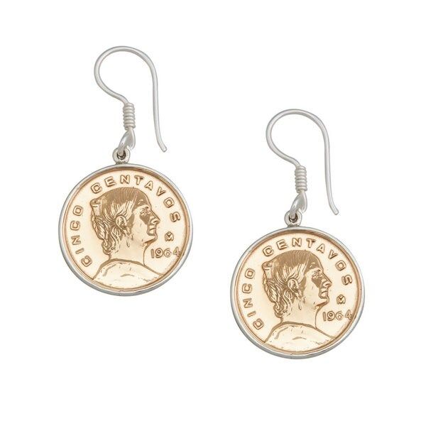 Handmade Sterling Silver Mexican Coin Earrings (Mexico) | Bed Bath & Beyond