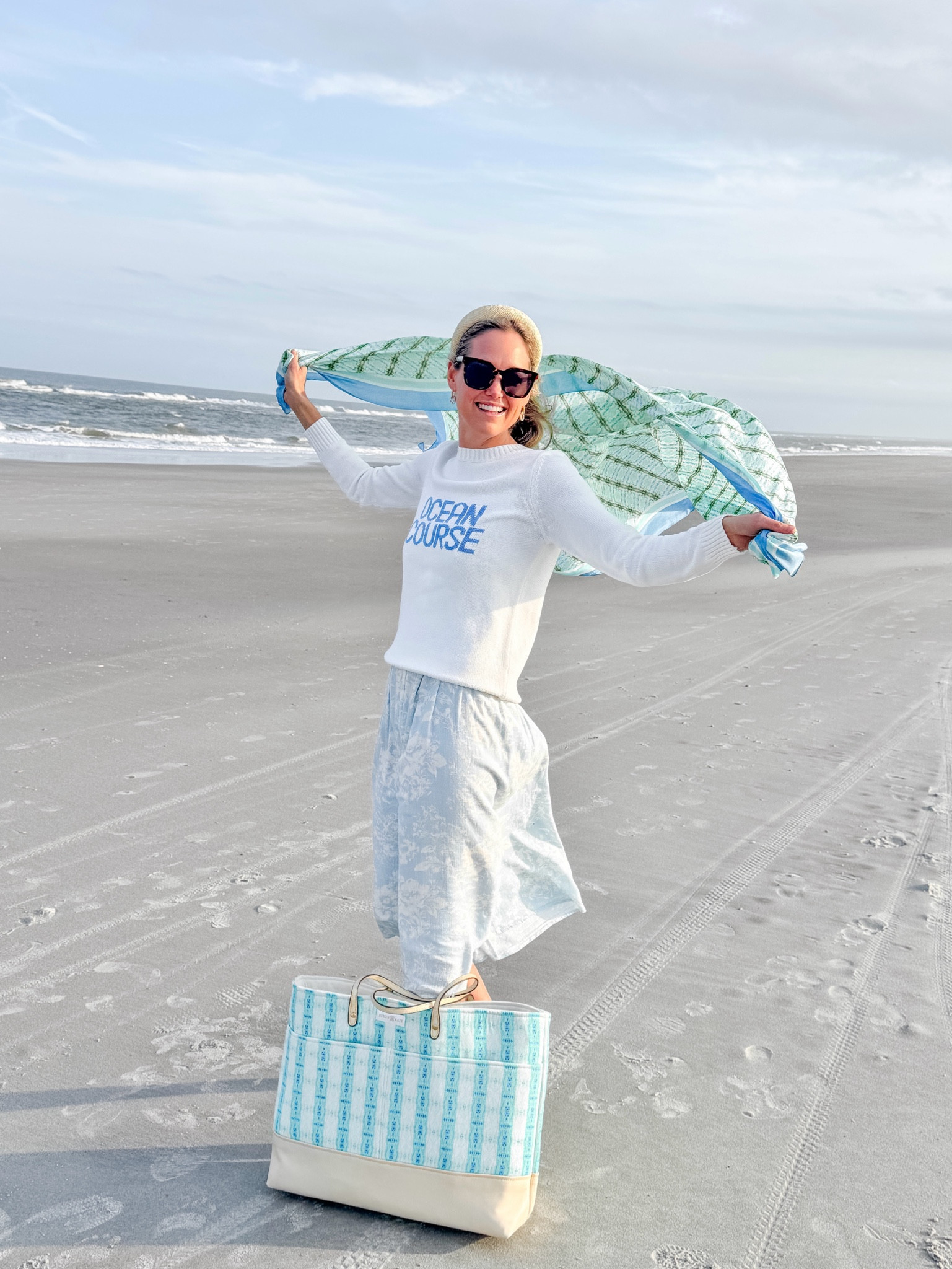 The perfect colorful tote that holds all the essentials for a weekend in Florida 💙 And this scarf is so stylish and great for an added layer for the chillier days ~ both from @evelynandkate. Linking these and more favs 

#LTKTravel #LTKMostLoved