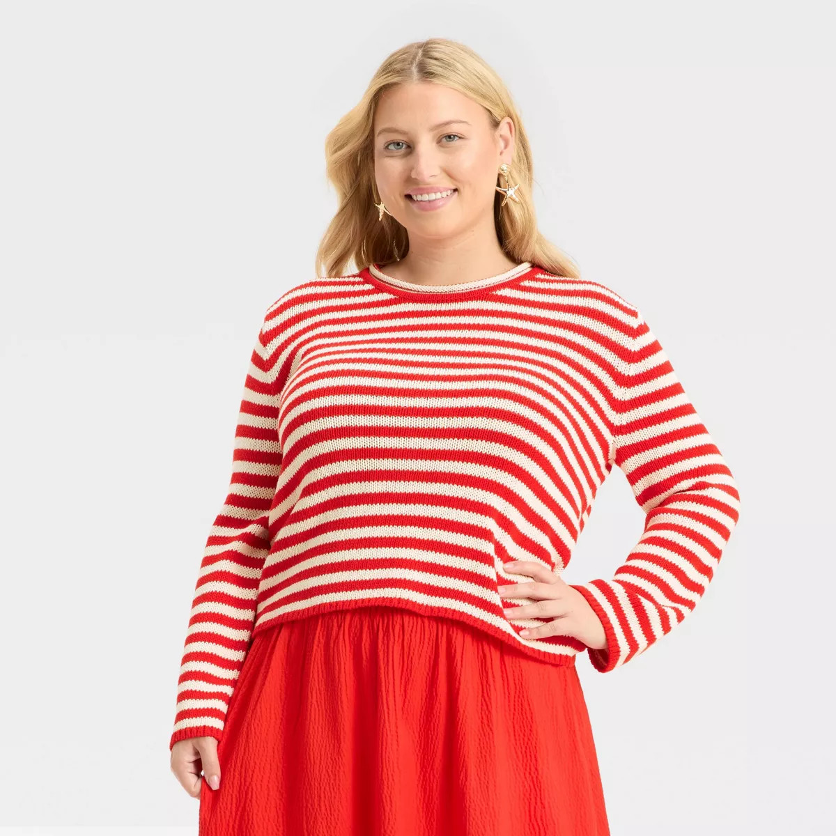 Women's Shrunken Crewneck Pullover Sweater - A New Day™ | Target