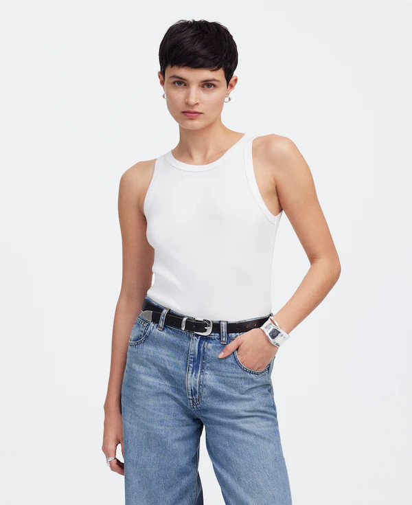 (Re)generative Cotton Essential High-Neck Tank | Madewell | Madewell