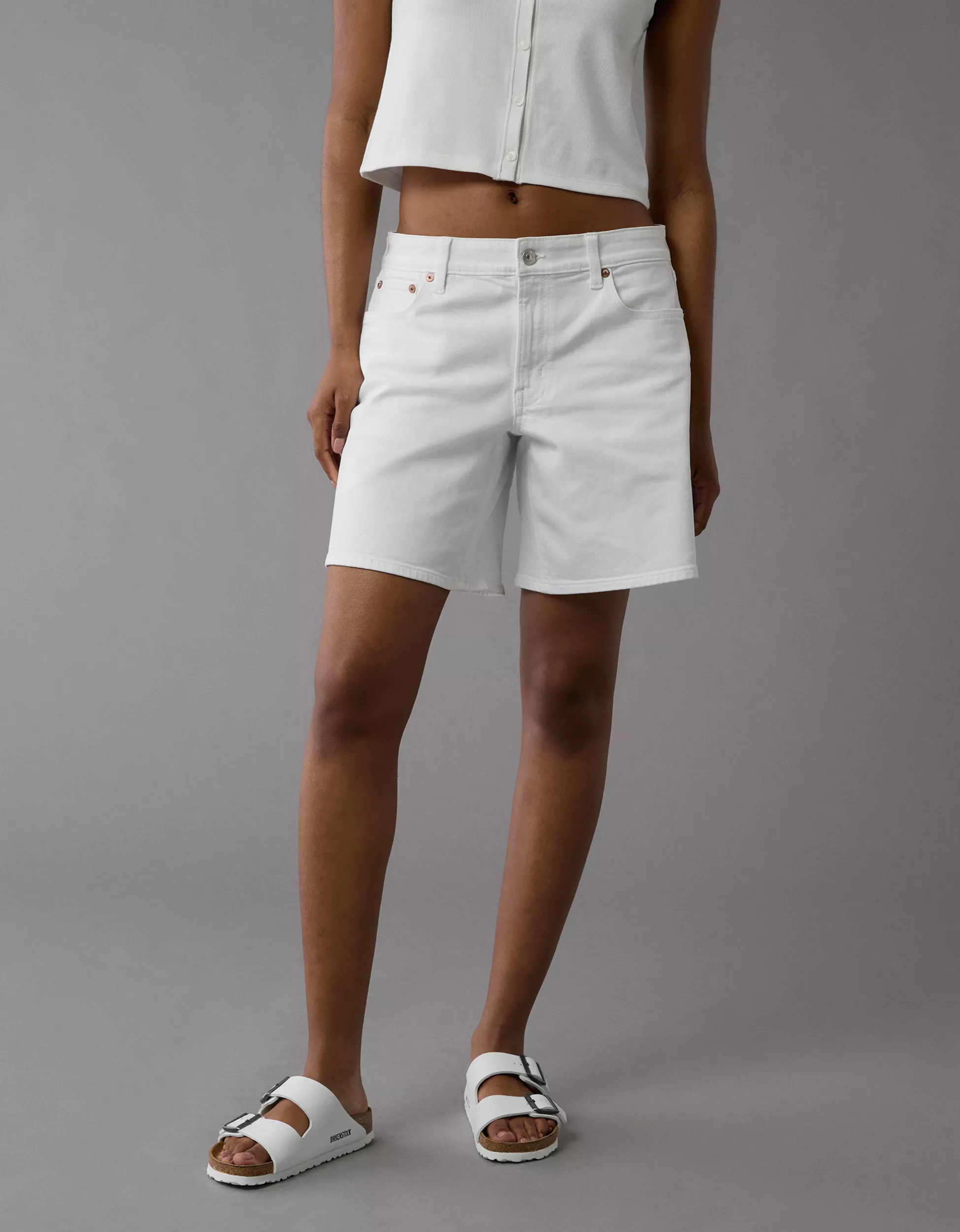AE 8" Dreamy Drape Stretch Low-Rise Baggy Jort | American Eagle Outfitters (US & CA)