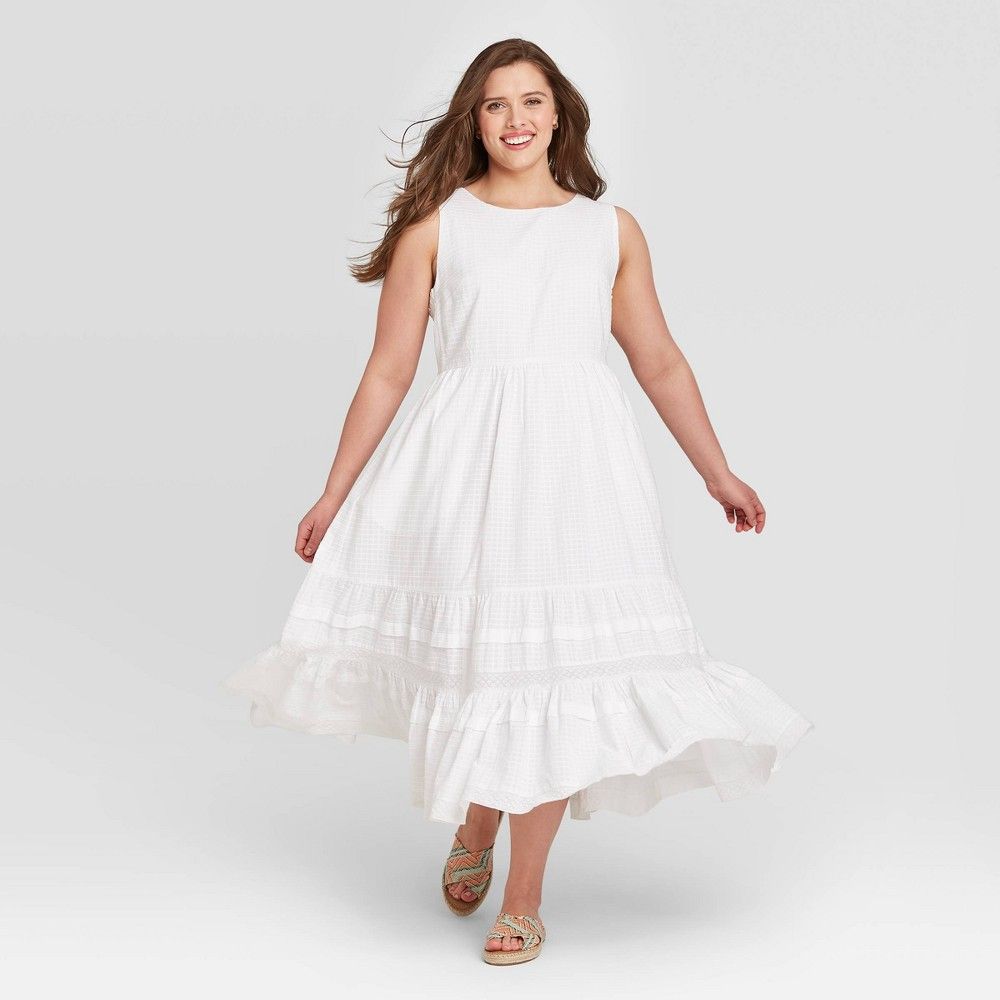 Women's Plus Size Sleeveless Pintuck Dress - Universal Thread White 4X | Target