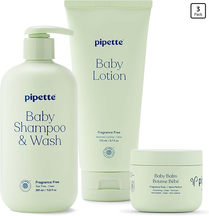 Pipette Fragrance Free Baby Essentials Set, Pack of 3, Includes Balm and Fragrance-free Lotion an... | Amazon (US)