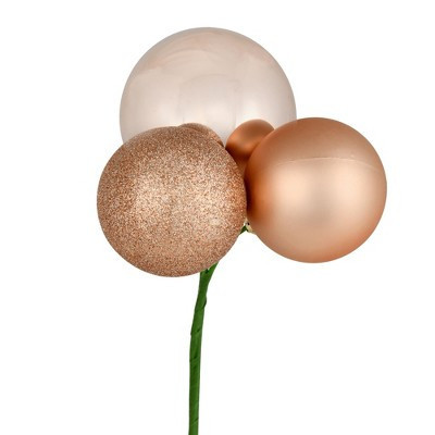 Vickerman 18" Café Latte Ball Ornament Christmas Pick, 4 per set | Target