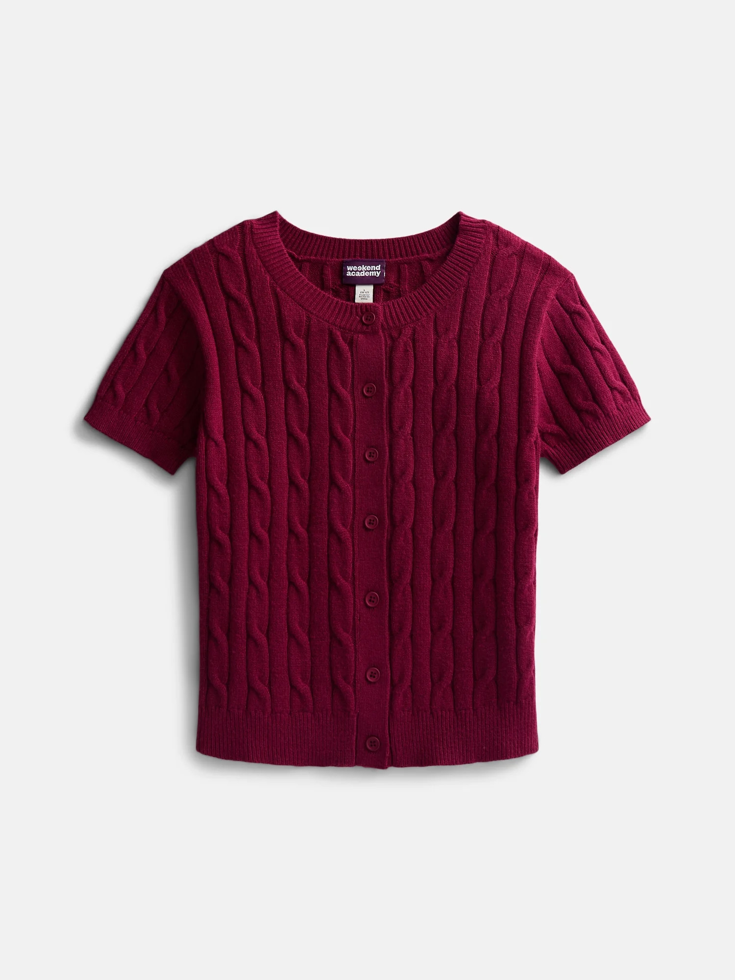 Weekend Academy Girls Short Sleeve Button Front Cardigan, Sizes 4-18 | Walmart (US)