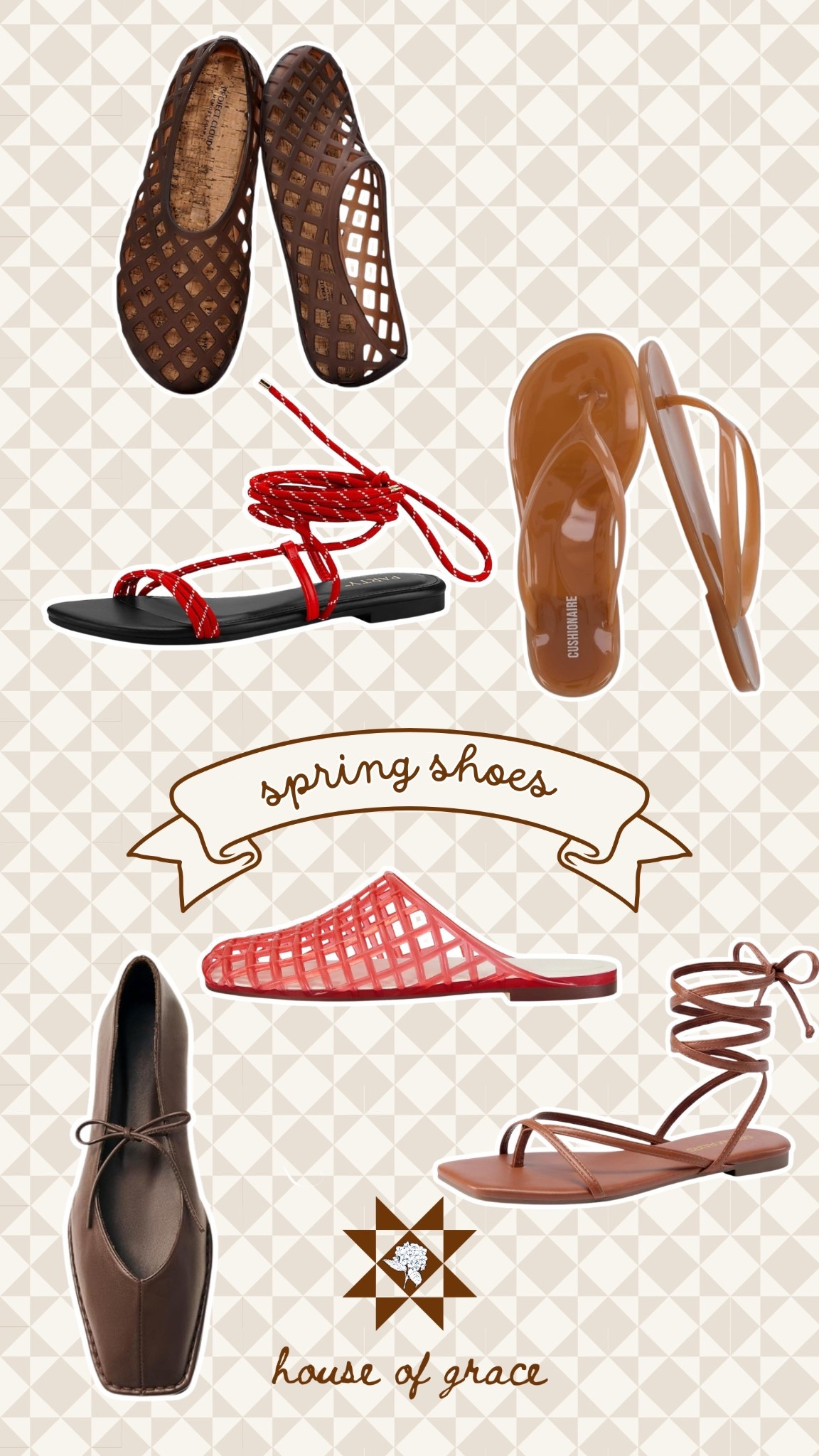 Spring shoes! So many cute flats this year. Love the mesh for hot summer months and the tie up gladiator sandals are just too cute  

#LTKgrwm #LTKootd