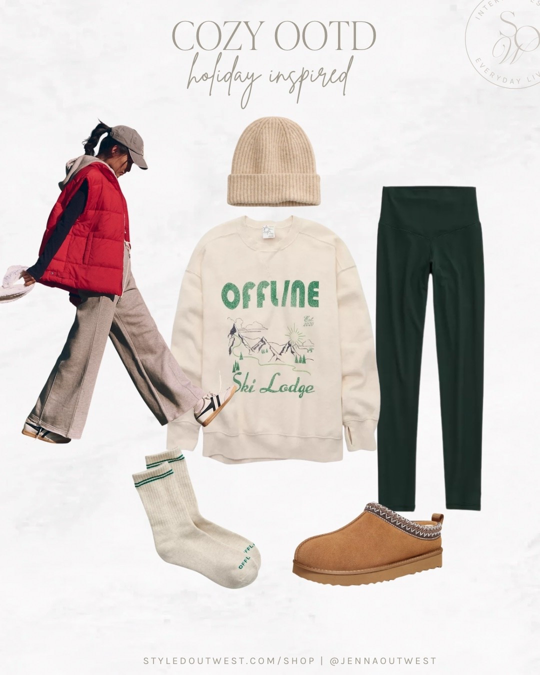 Cozy OOTD inspo 

Vest — so warm! Comes in multiple colors, size down one 

Sweatshirt — size down one — also comes in solid colors 

Leggings fit TTS and in multiple colors (on sale!)

Ugg dupes TTS

Athleisure, athletic wear, loungewear  

#LTKActive #LTKGiftGuide #LTKFindsUnder100