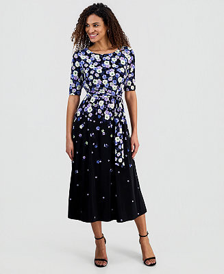 Women's Floral-Print Midi Dress | Macy's