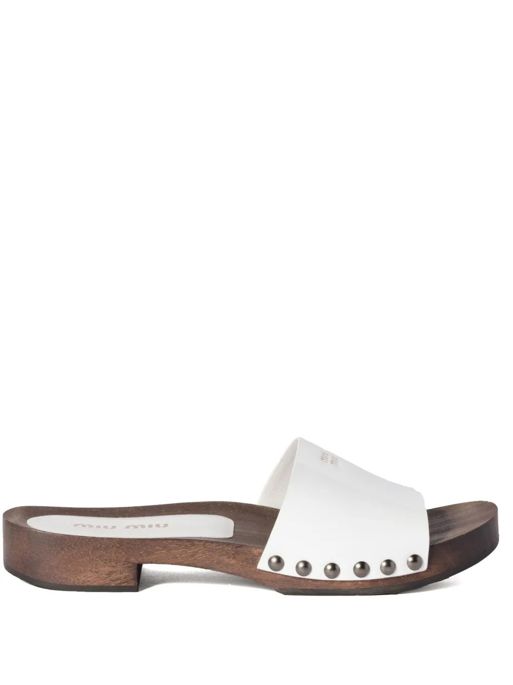 Miu Miu patent-leather clogs - White | Farfetch Global