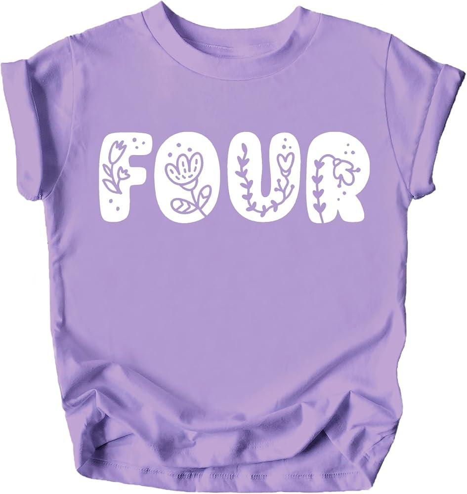 Floral Numbers Ages 1-7 Birthday Girl Shirt for Baby & Toddler Youth Girls | Amazon (US)