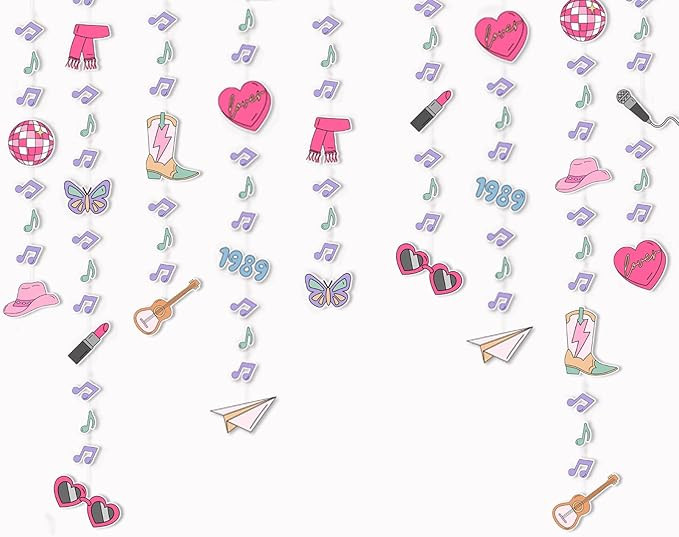 Singer Birthday Hanging Decorations Garland for Fans Music Party Decorations Bday Photo Booth Bac... | Amazon (US)