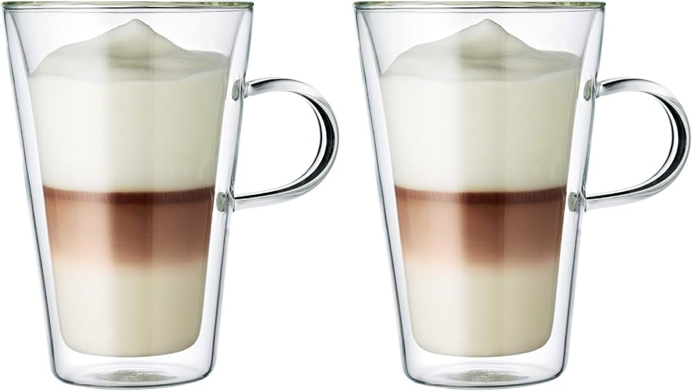 Bodum 13.5 oz Canteen Insulated Glass Mug, Double Wall High Heat Borosilicate Glass, 2 Pack | Amazon (US)