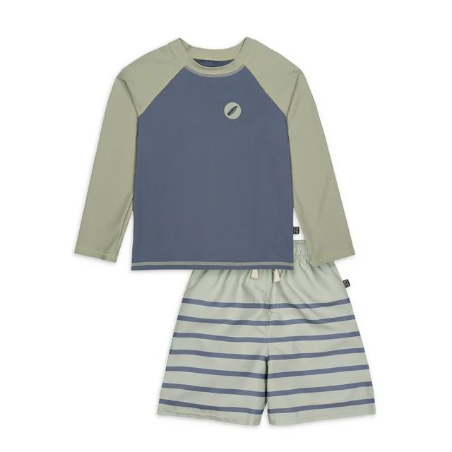 Modern Moments By Gerber Baby and Toddler Boy Rashguard and Swim Trunks Set, 12M-5T | Walmart (US)