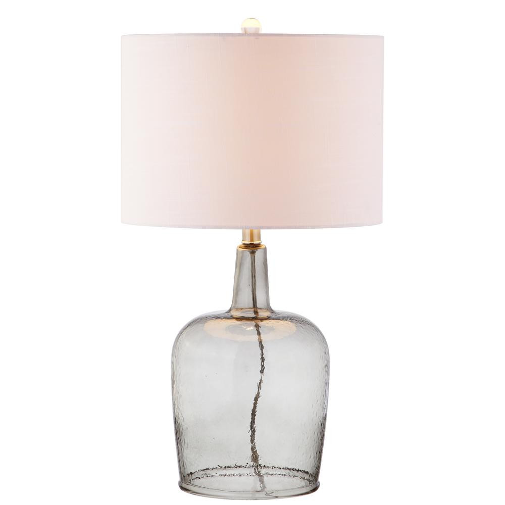 JONATHAN Y Augustine 26 in. Smoked Gray Glass Table Lamp-JYL4003A - The Home Depot | The Home Depot