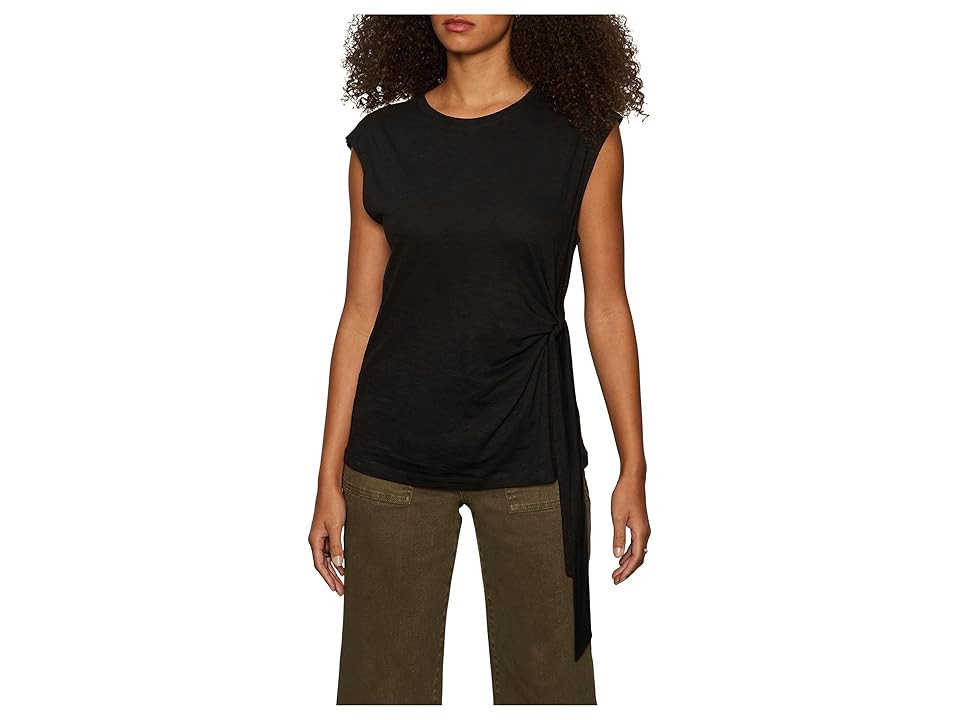 Sanctuary Side Tie Muscle T-Shirts Women's Clothing Black : LG (US 10-12), Cotton/Rayon | Zappos