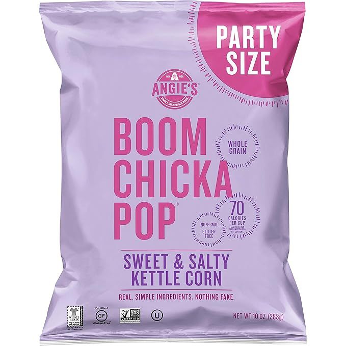 Angie's BOOMCHICKAPOP Sweet and Salty Kettle Corn Popcorn, Gluten Free, Party Size 10 oz. | Amazon (US)