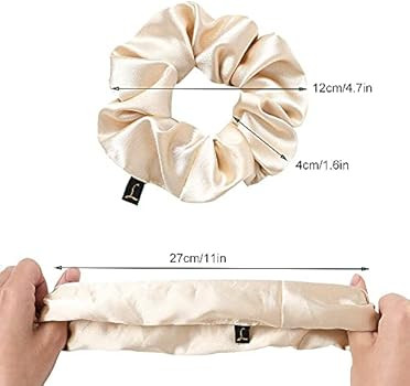 Scrunchies Women Hair Ties - Big Silk Satin Scrunchy Hair Bands Elastic Hair Accessories Soft Lar... | Amazon (US)