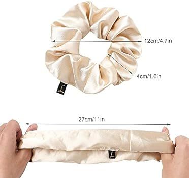 Scrunchies Women Hair Ties - Big Silk Satin Scrunchy Hair Bands Elastic Hair Accessories Soft Lar... | Amazon (US)