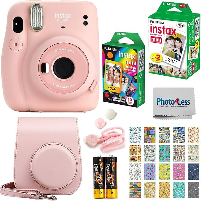 Fujifilm Instax Mini 11 Instant Camera - Blush Pink (16654774) + Fujifilm Instax Mini Twin Pack I... | Amazon (US)