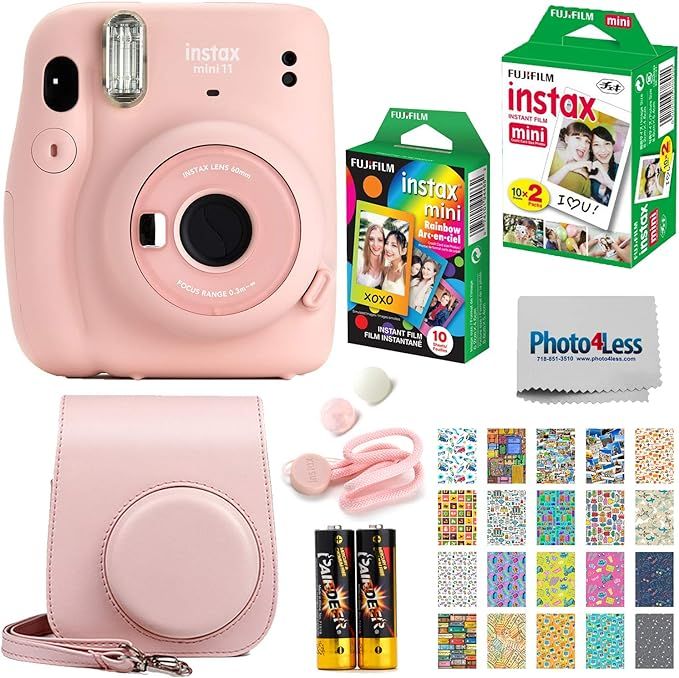 Fujifilm Instax Mini 11 Instant Camera - Blush Pink (16654774) + Fujifilm Instax Mini Twin Pack I... | Amazon (US)