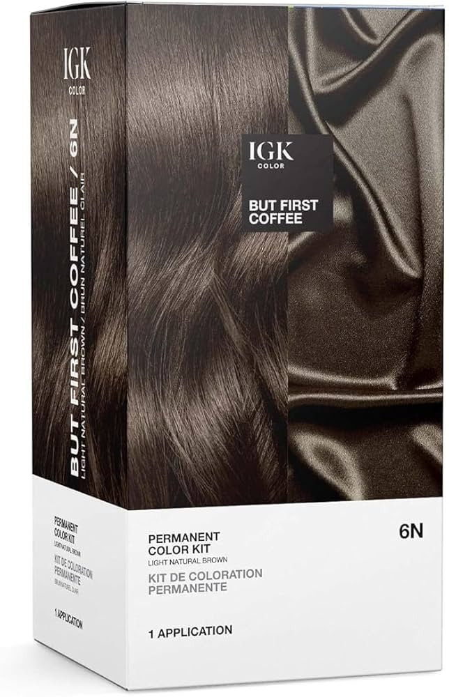 IGK Permanent Hair Dye Color Kit | 6N But First Coffee - Light Natural Brown | 100% Gray Color Co... | Amazon (US)
