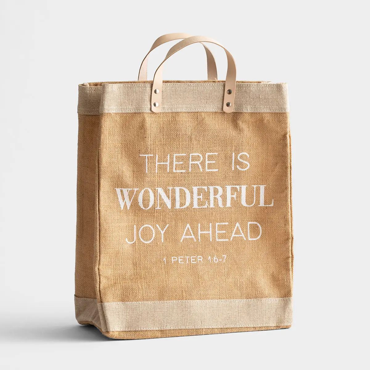 There Is Wonderful Joy Ahead - Market Jute Tote Bag | DaySpring