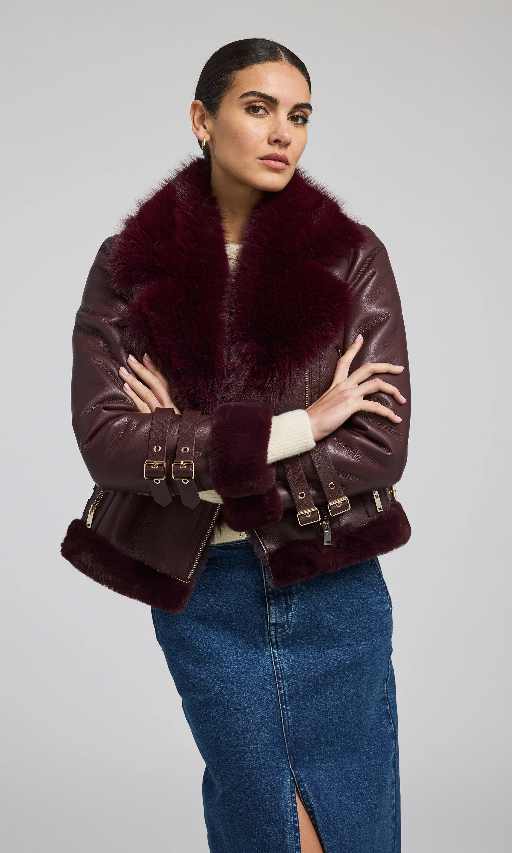 Dion Faux Fur Shearling Moto Jacket | Generation Love