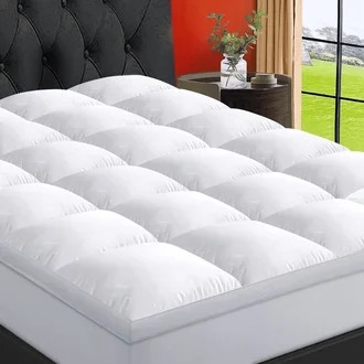 EMONIA 100% 400TC Queen Size Mattress Topper for Back Pain Relief, Extra Thick Cooling Mattress P... | Walmart (US)