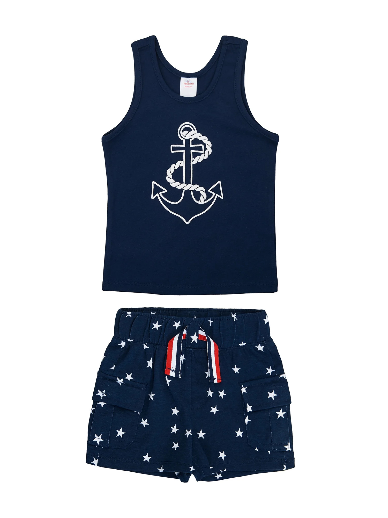 Way To Celebrate Toddler Boy Americana Tank and Short Set, 2 Pieces, Sizes 12M-5T | Walmart (US)