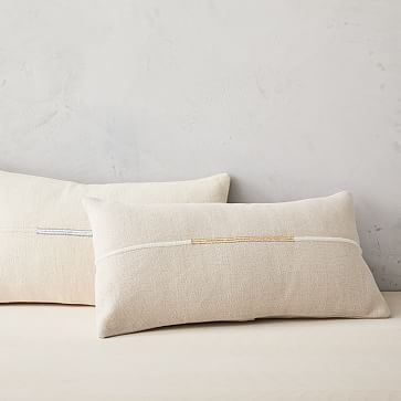 Accented Cotton Canvas Lumbar Pillow Cover | West Elm (US)