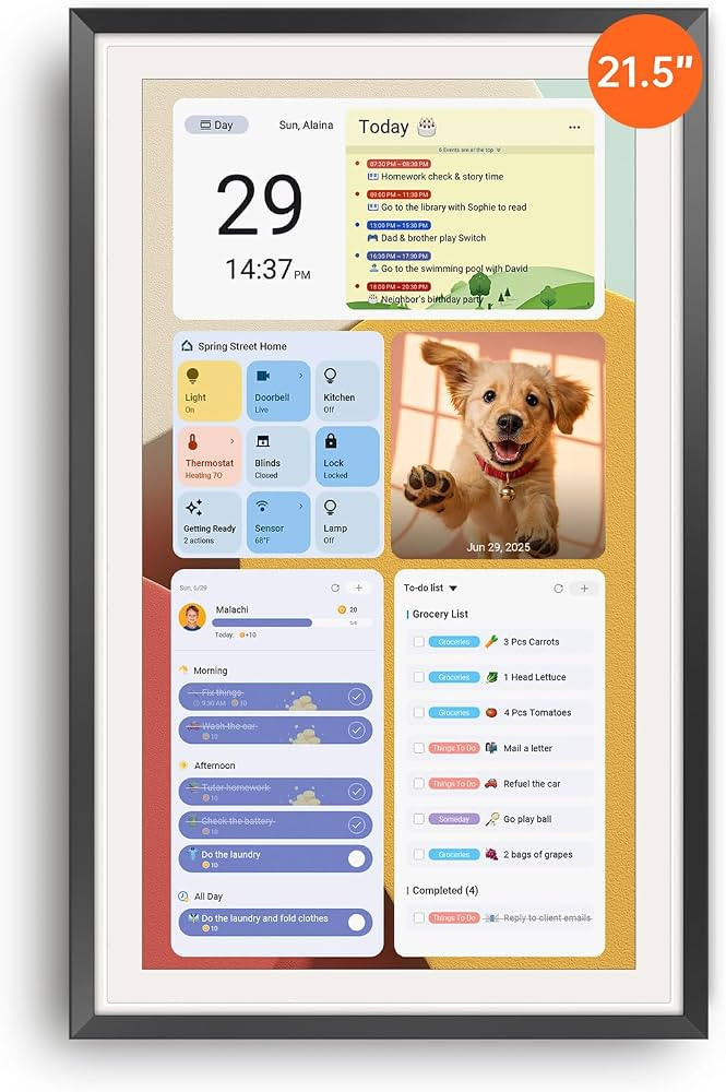 Apolosign 21.5-inch Digital Calendar : Dual Mode Smart Wall Planner, No Subscription, Install App... | Amazon (US)