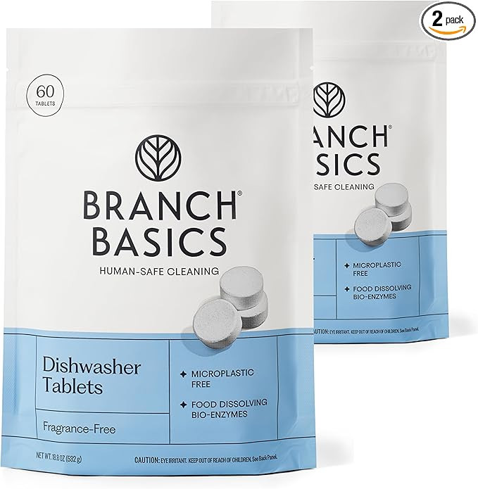 Branch Basics Dishwasher Tablets – 120 Ct | Plastic-Free, Fragrance-Free, Human-Safe | Delivers... | Amazon (US)