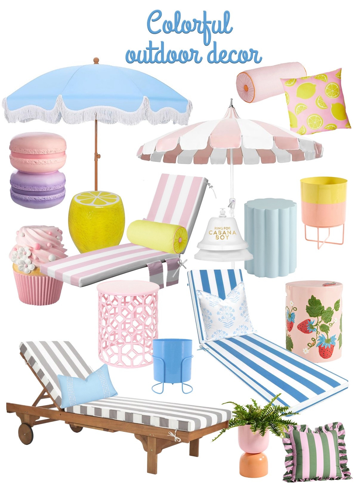 Brighten up your backyard with colorful outdoor decor! ☀️🌈 Whether you're styling a summer patio, poolside lounge, or cozy garden nook, these playful pieces are a must-have. From candy-colored umbrellas and striped chaise lounge chairs to whimsical garden stools and lemon-print pillows, this vibrant collection is perfect for creating the ultimate backyard oasis. 🏖️ Think pink, pastels, citrus tones, and retro charm! Shop bold planters, cabana stripes, and resort-style accessories for a cheerful and chic outdoor vibe.
#OutdoorDecor #ColorfulPatio #SummerStyle #BackyardGoals #LTKhome #OutdoorLiving #PoolsideVibes #PastelPatio #GardenChic #ColorfulStyle #PatioInspo #HomeDecor #BoldInteriors #WhimsicalDecor #CabanaStyle


#LTKSwim #LTKHome #LTKSeasonal
