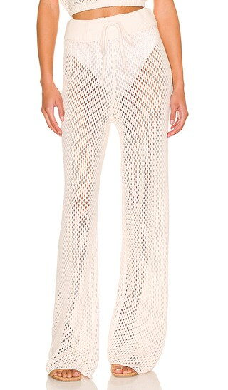Crochet Drawcord Pant in Off White | Revolve Clothing (Global)
