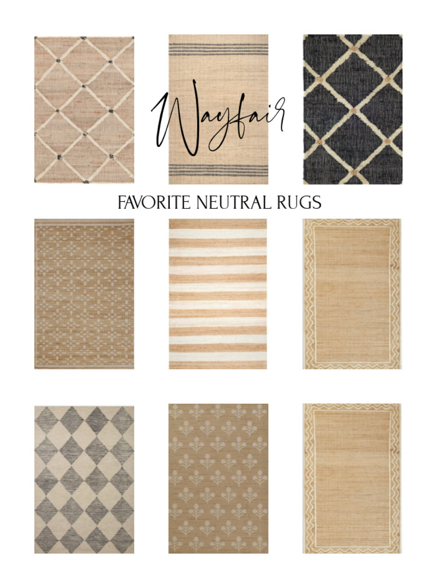 Recent favorite rugs from @Wayfair I’m loving! Perfect for a coastal home or any style that leans to a subtle neutral aesthetic.

#Wayfair #WayfairPartner