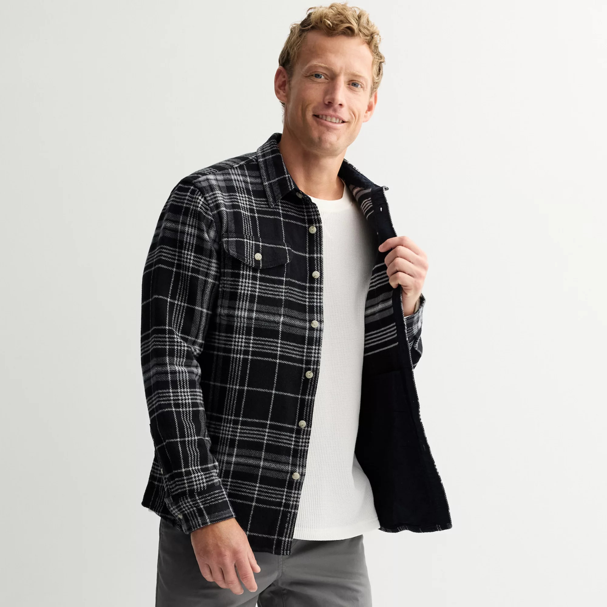 Men's Sonoma Goods For Life® Heavyweight Flannel Long Sleeve Button-Down Shirt | Kohl's