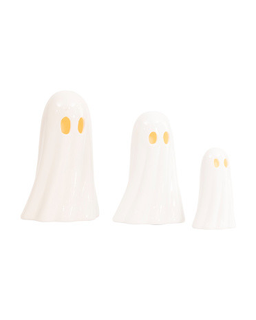 3pk Led Ceramic Ghosts | TJ Maxx