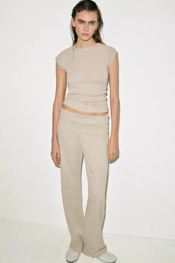 WASHED-EFFECT INTERLOCK TROUSERS | Zara UK