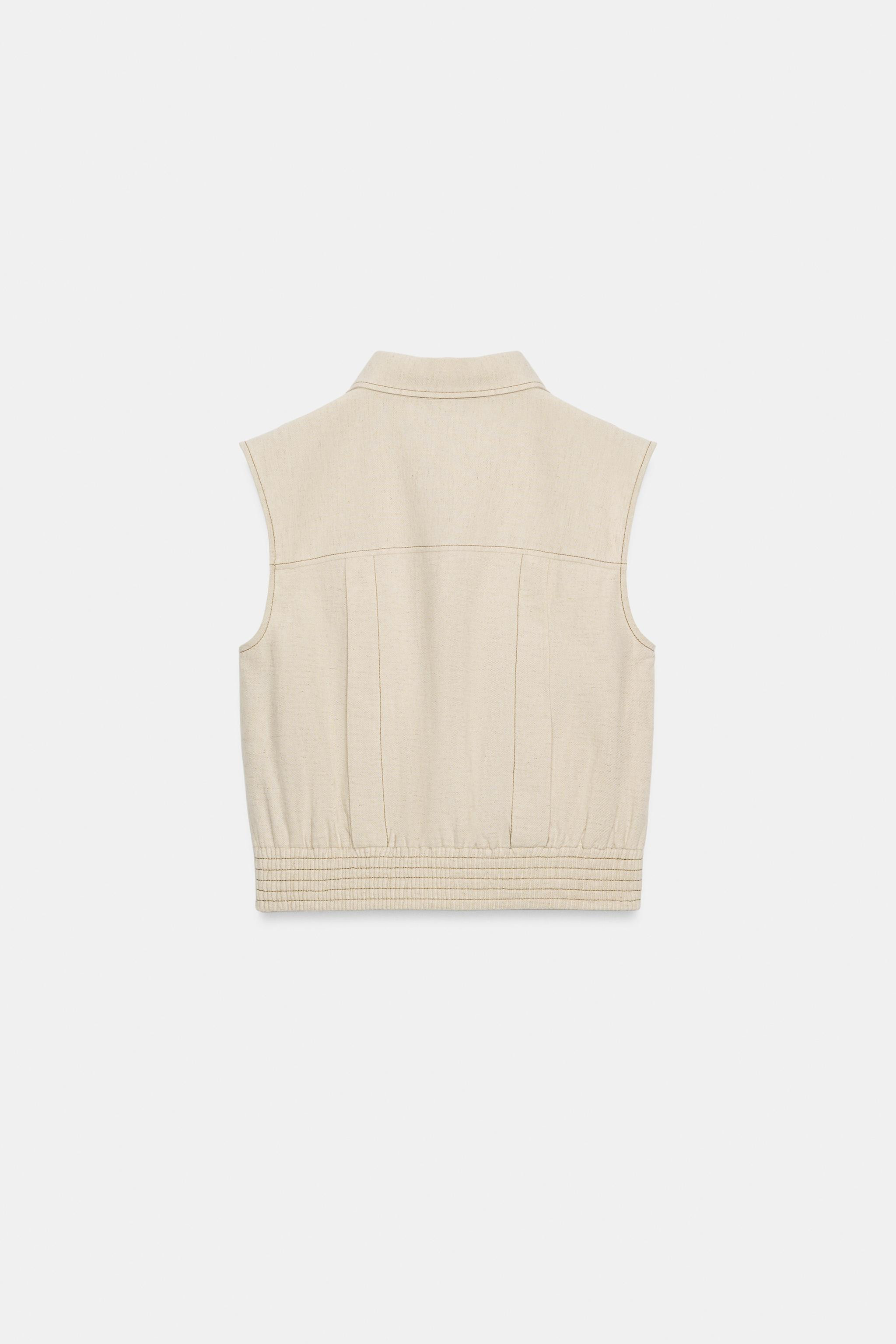 \u00c4RMELLOSES LEINEN-TOP | Zara DE