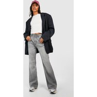 Womens Tall Raw Fray Hem Straight Leg Jeans - Grey - 4 | boohoo (US & Canada)