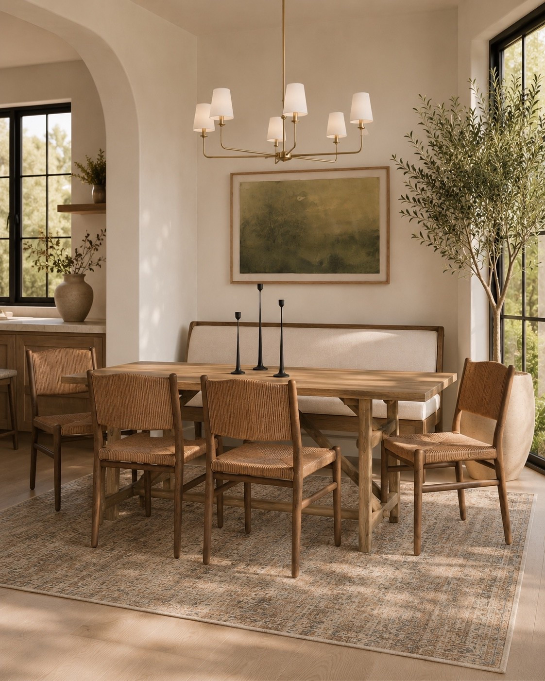 I love a more casual yet still elevated kitchen dining spot! It’s functional and practical for a family, and this inspiration is beyond beautiful. Love the bench style seat against the wall for dimension and variation, but also more seating!

#LTKHome
