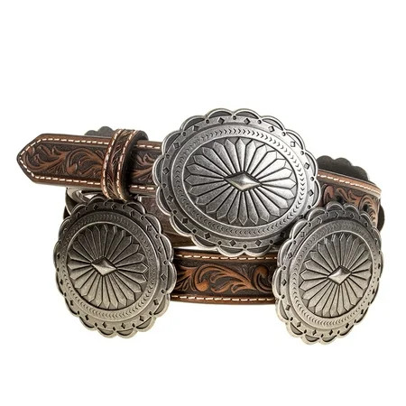 Ariat Womens Brown Tooled Concho Belt X-Large Leather | Walmart (US)