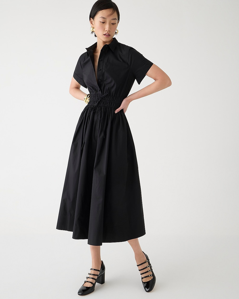 Elena shirt-dress in cotton poplin | J. Crew US