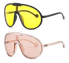 Oversized One Piece Sunglasses For Women Men Fashion Vintage Sun Glasses Punk Large Frame Eyewear... | Amazon (US)