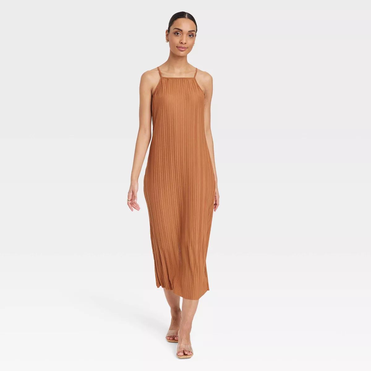 Women's Sleeveless Midi Plisse Bodycon Dress - A New Day™ | Target