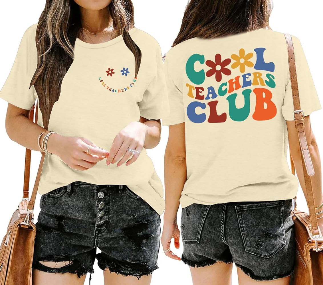 Teacher Shirts Women: Tie Dye Teacher Tshirt Funny Teacher Life Shirt Teacher Tee Tops Short Slee... | Amazon (US)