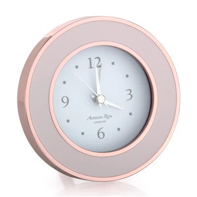 Pink enamel alarm clock by Addison Ross USA | Addison Ross US