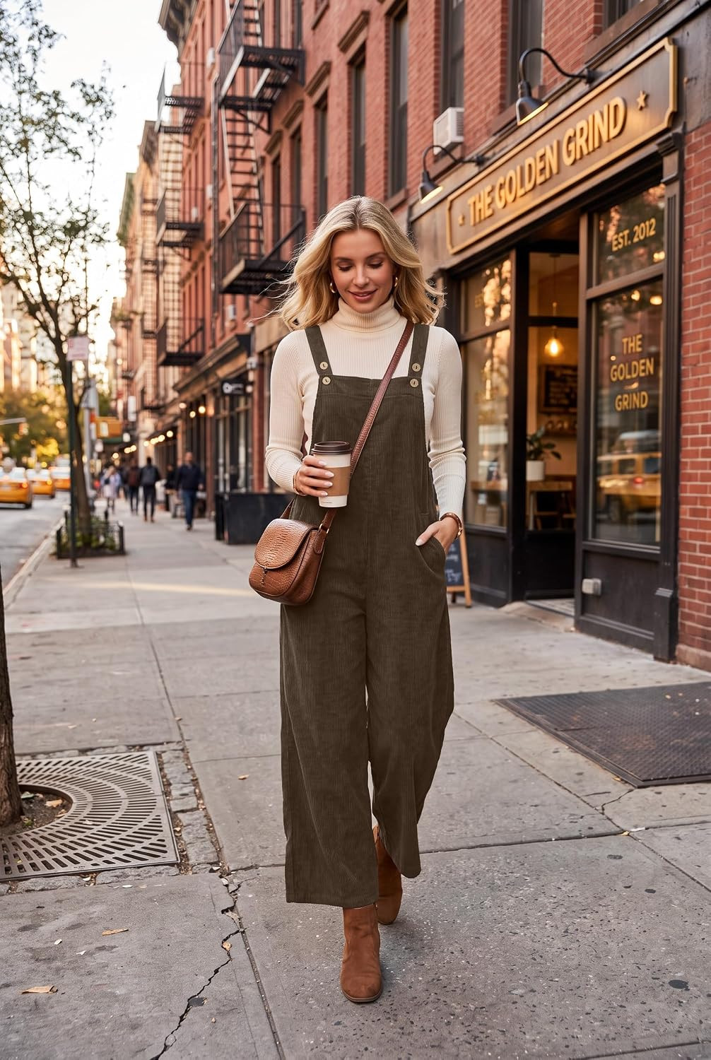 Corduroy Jumpsuits for Women Casual Wide Leg Rompers Fall | Amazon (US)