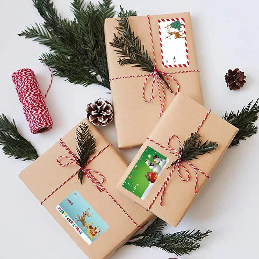 Gift Tags for Presents -500 Pcs Christma Gifts Tag Stickers By Taeekiy, 3 * 1.6 inch Self Adhesive Christmas Decorations Name Labels Stickers Suitable for Christmas Holidays, Birthdays, Weddings Etc | Amazon (US)